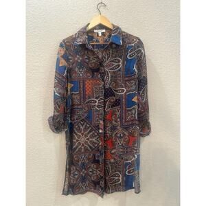 Haven and Blair London Vintage - Paisley Button Down Tunic Shirt Size Small